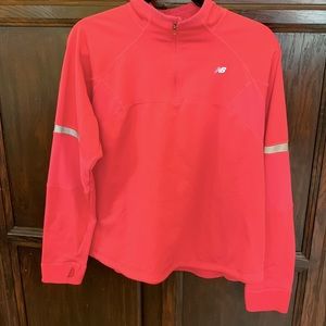 *3/$30* New Balance pink pullover running top 1/4 zip long sleeve - size large